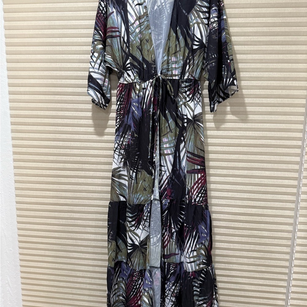 Topical Multicolor Maxi Swim Coverup - Picture 4 of 7